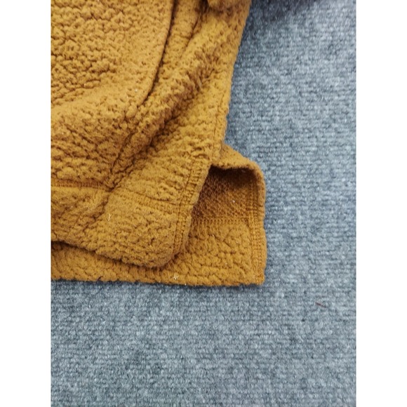 Aerie Pullover Sweater Womens Medium Orange Marigold Sherpa Henley Long Sleeve - Picture 6 of 12